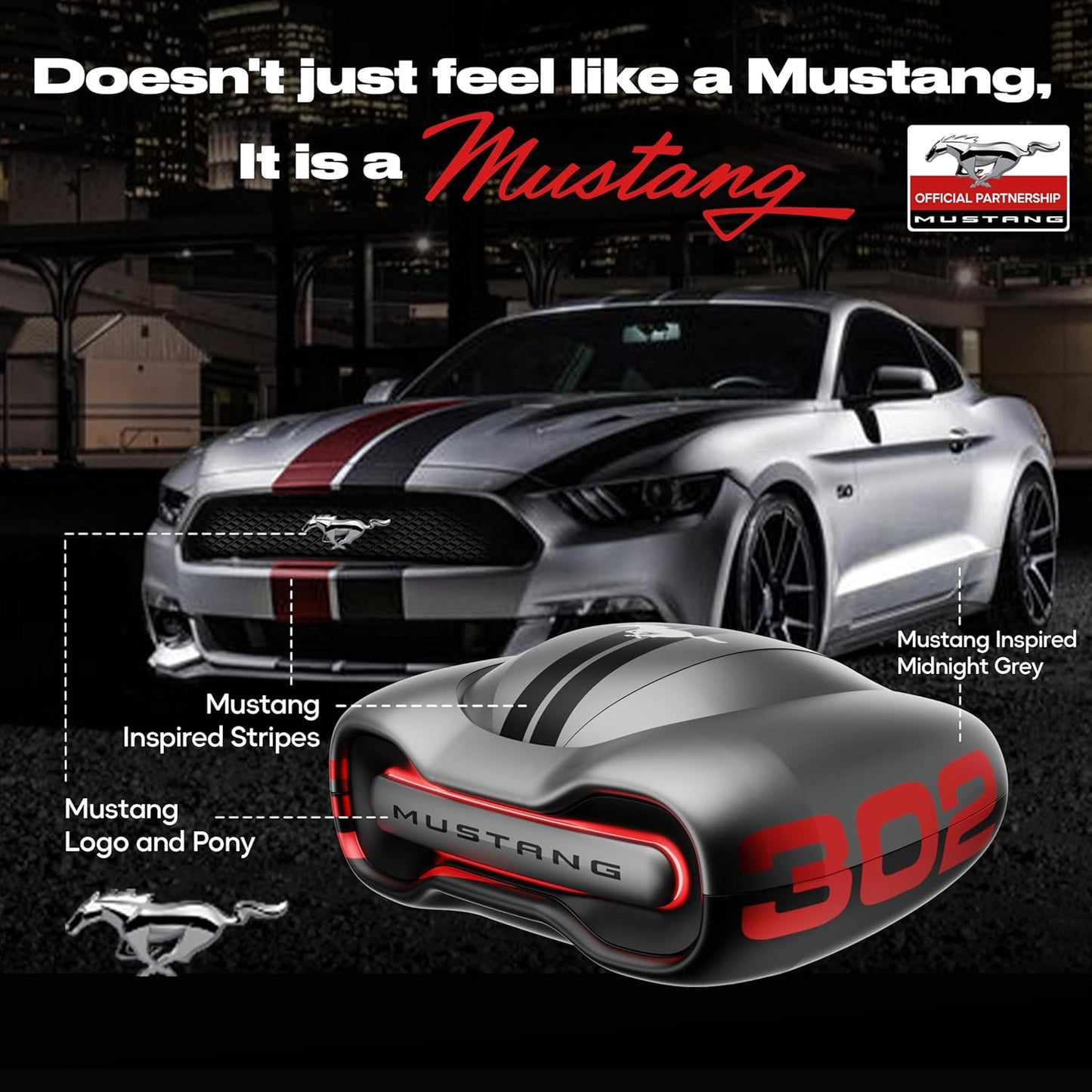 GOBOULT Mustang Torq TWS Earbuds (Silver)