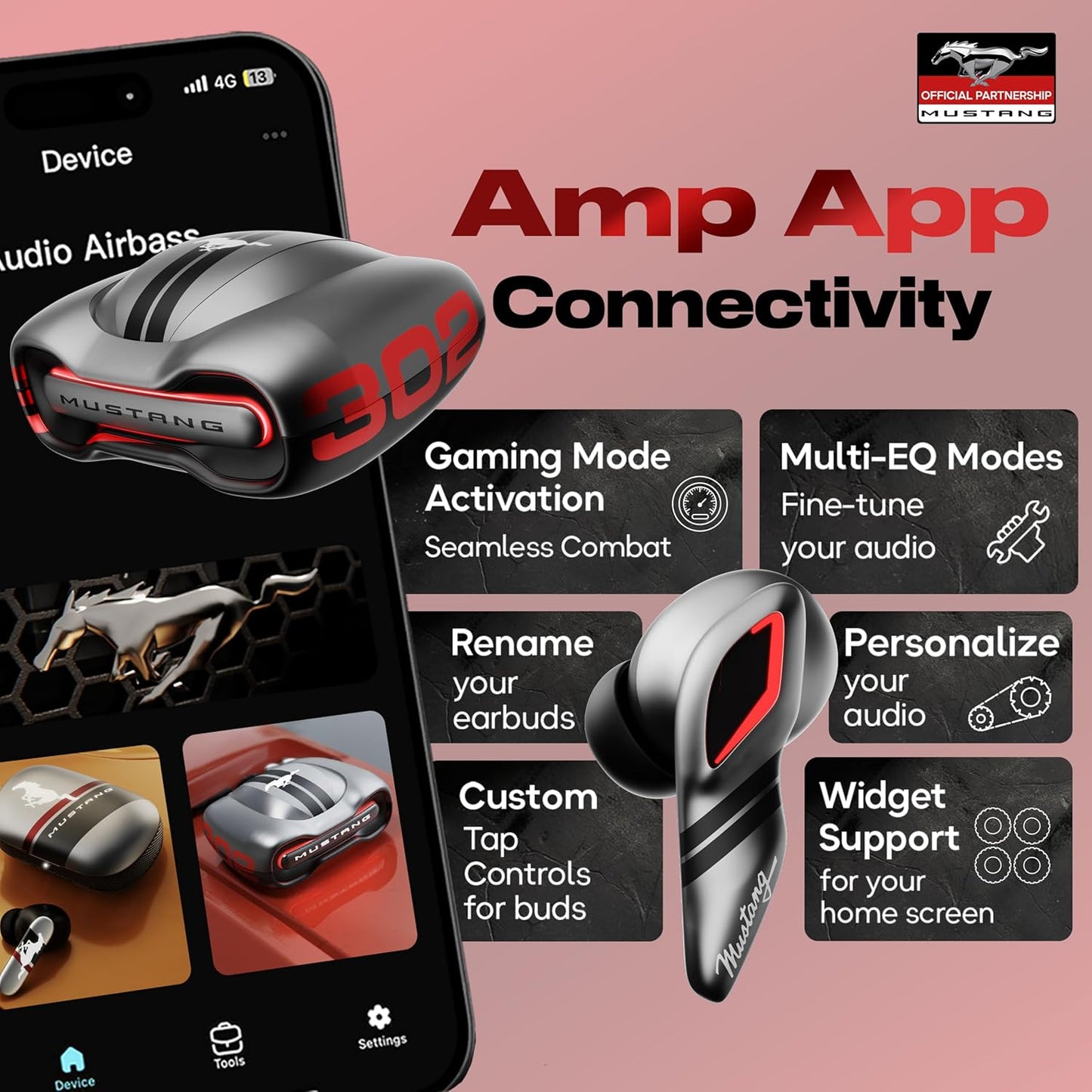 GOBOULT Mustang Torq TWS Earbuds (Silver)